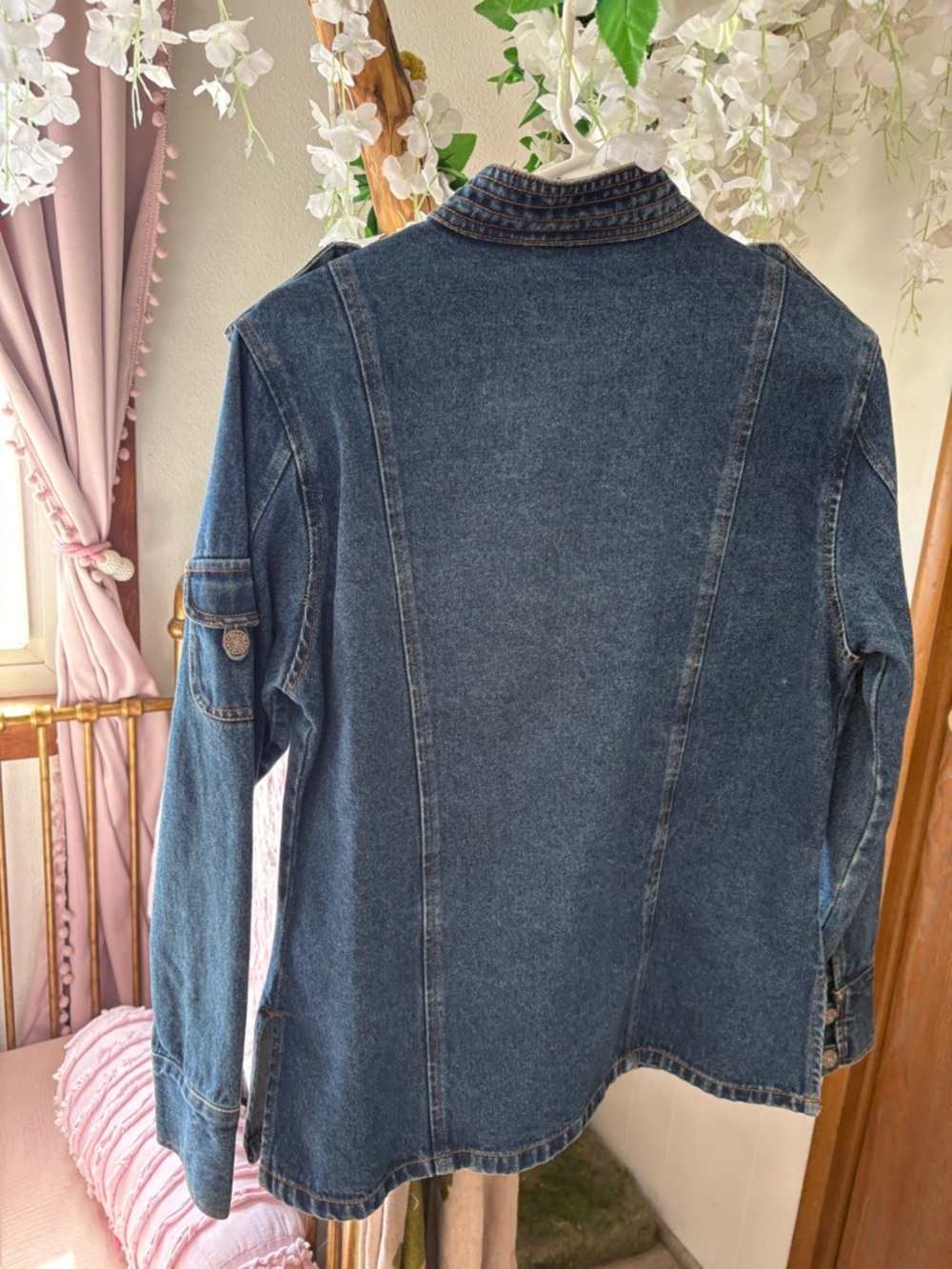 bill blass vintage Dark Blue Denim Military Jacket - Picture 5 of 7